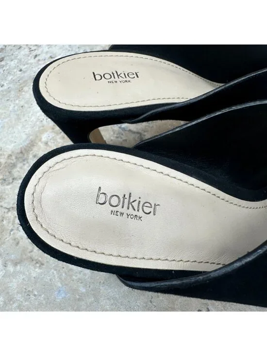 Botkier NY Black Leather Mule Heels Emily Size 11M Open Toe Slip On Sandals - Picture 4 of 10